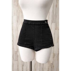 BDG Urban Outfitters Black Denim High Rise Shortie Sailor Shorts Pinup 24